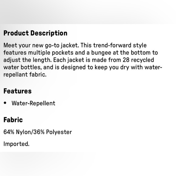 NWT/NIB Fabletics Green All Weather Jacket "Everpine Shine" Size Medium - Picture 7 of 9